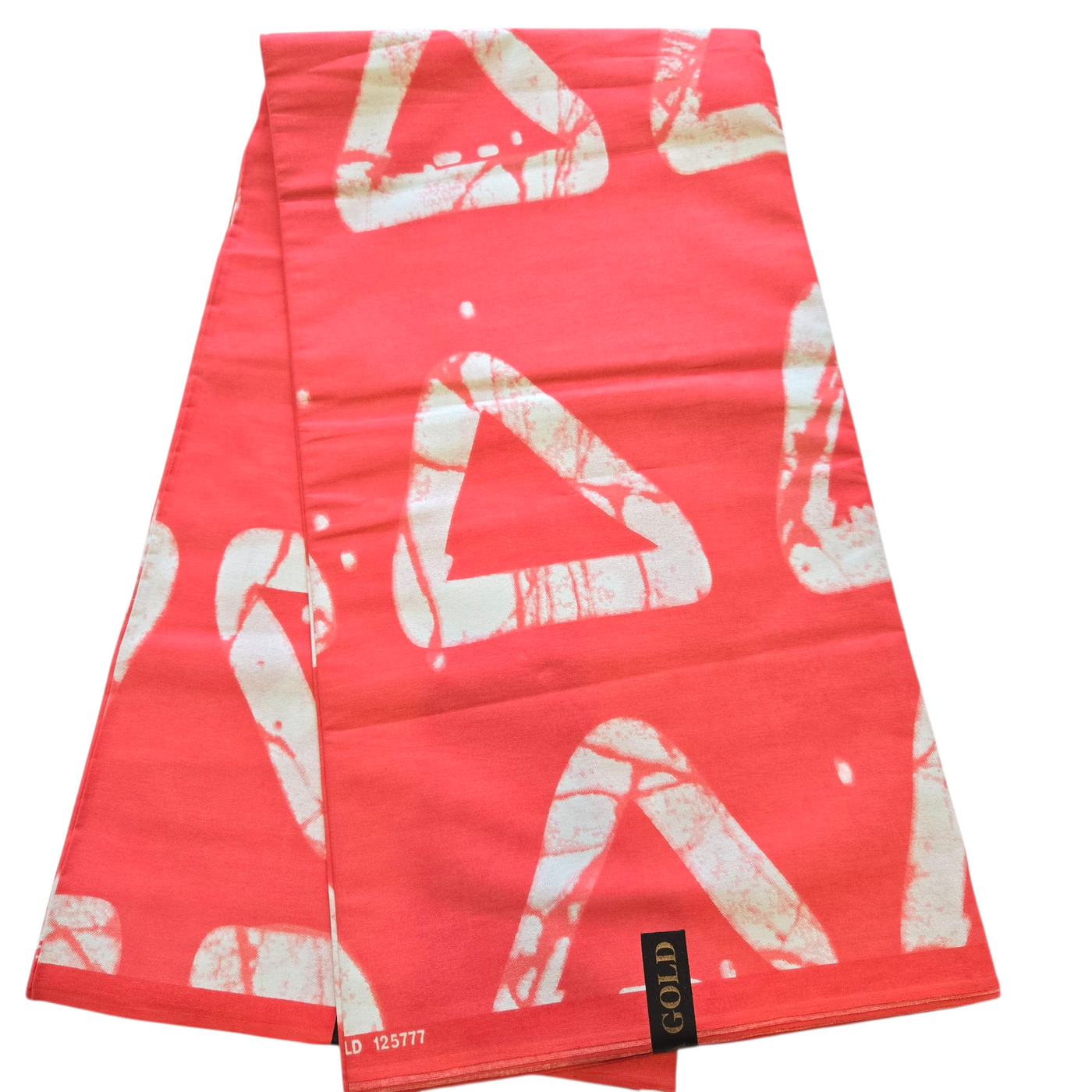 Coral and White Ankara Fabric, 100% Cotton Fabric AF419