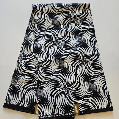 Black and White Ankara Print Fabric, Black and White African Print Fabric, Monochrome Fabric, 100% Cotton Fabric, AF423