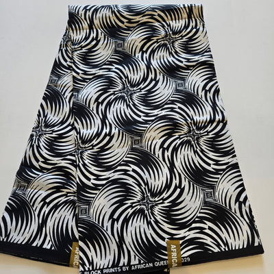 Black and White Ankara Print Fabric, Black and White African Print Fabric, Monochrome Fabric, 100% Cotton Fabric, AF423