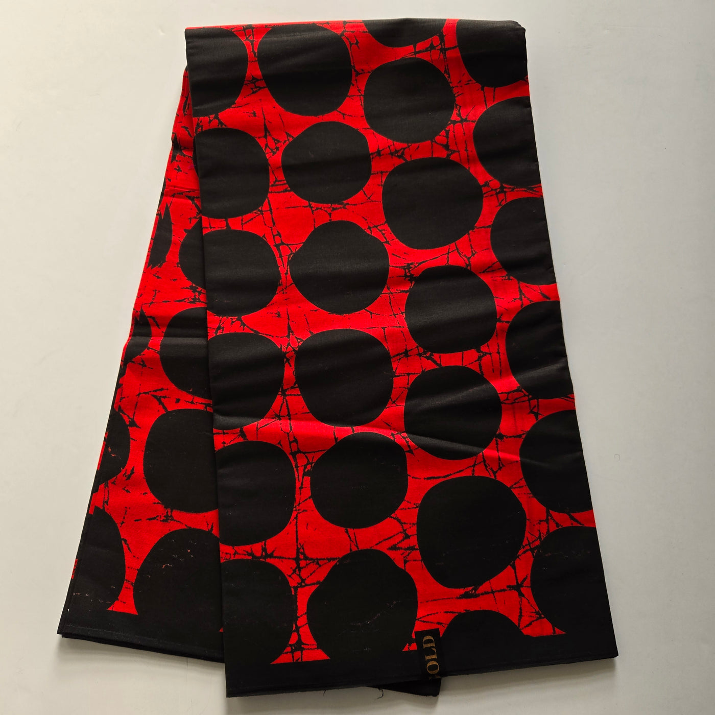 Red and Black Circles Ankara Fabric, 100% Cotton Fabric AF452