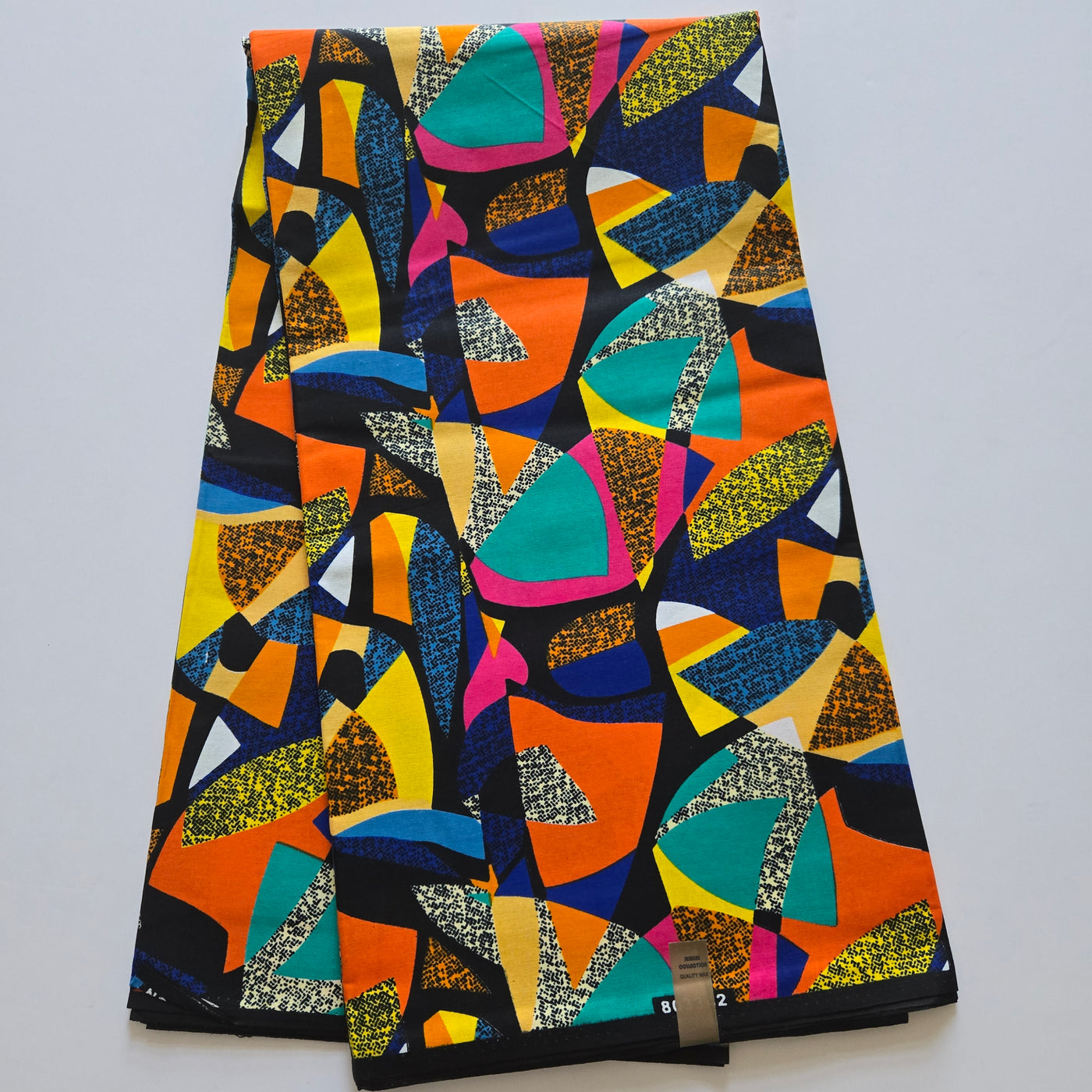 Orange and Teal Multicolor Ankara Fabric, 100% Cotton Fabric AF426