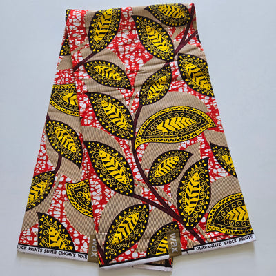Yellow and Orange Ankara Fabric, African Print Fabric, 100% Cotton Fabric AF434