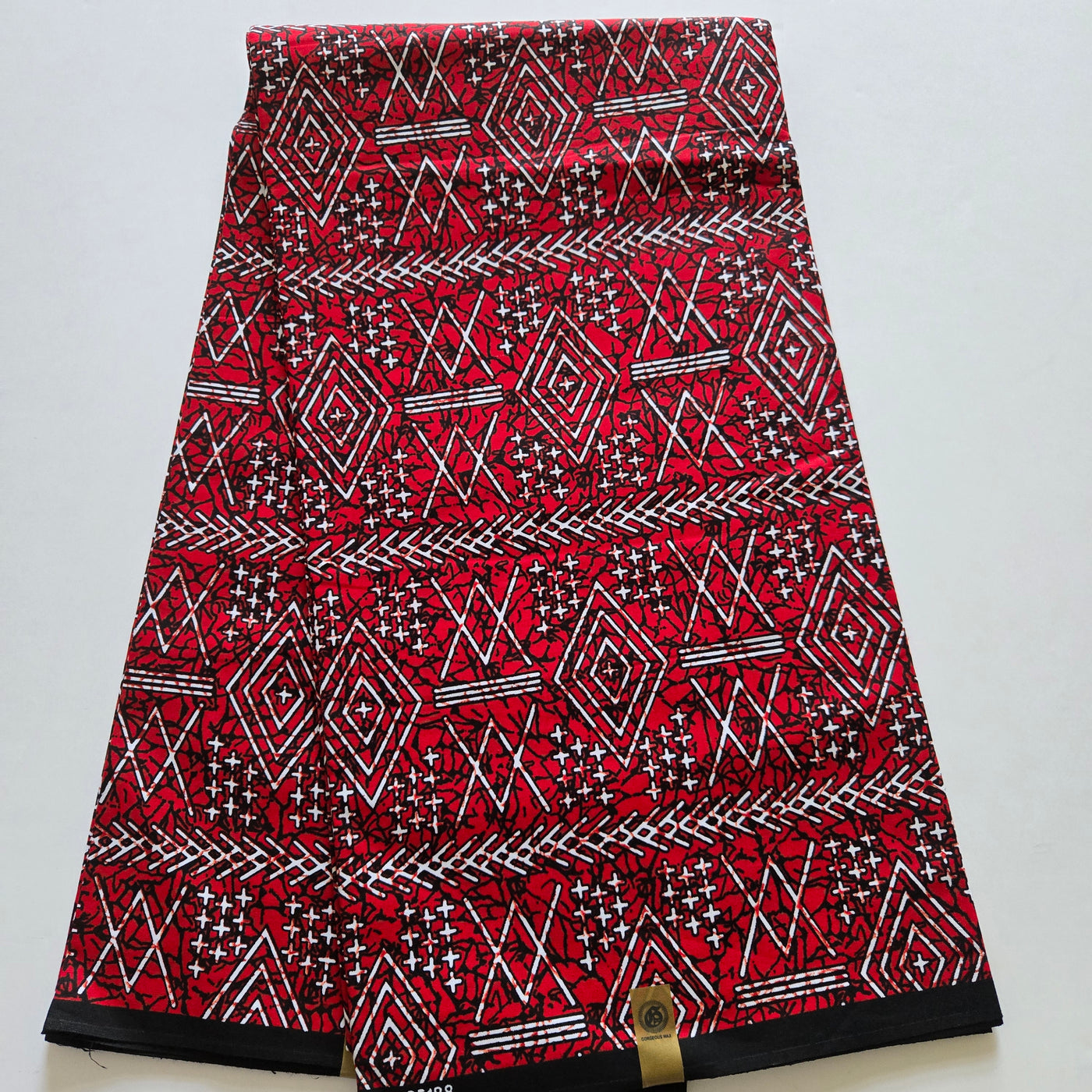 Red, Black and White Ankara Fabric, 100% Cotton Fabric AF428