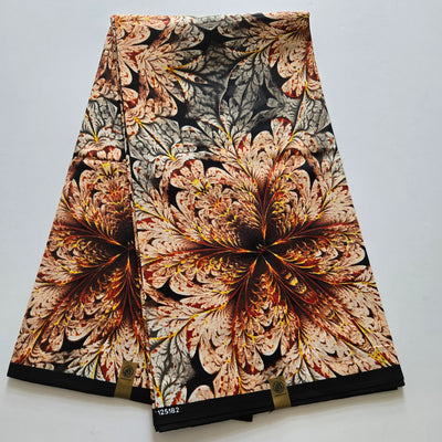 Brown and Black Ankara Fabric, African Print Fabric, 100% Cotton Fabric AF433