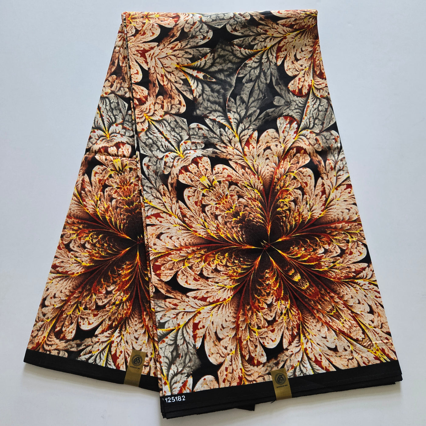 Brown and Black Ankara Fabric, African Print Fabric, 100% Cotton Fabric AF433