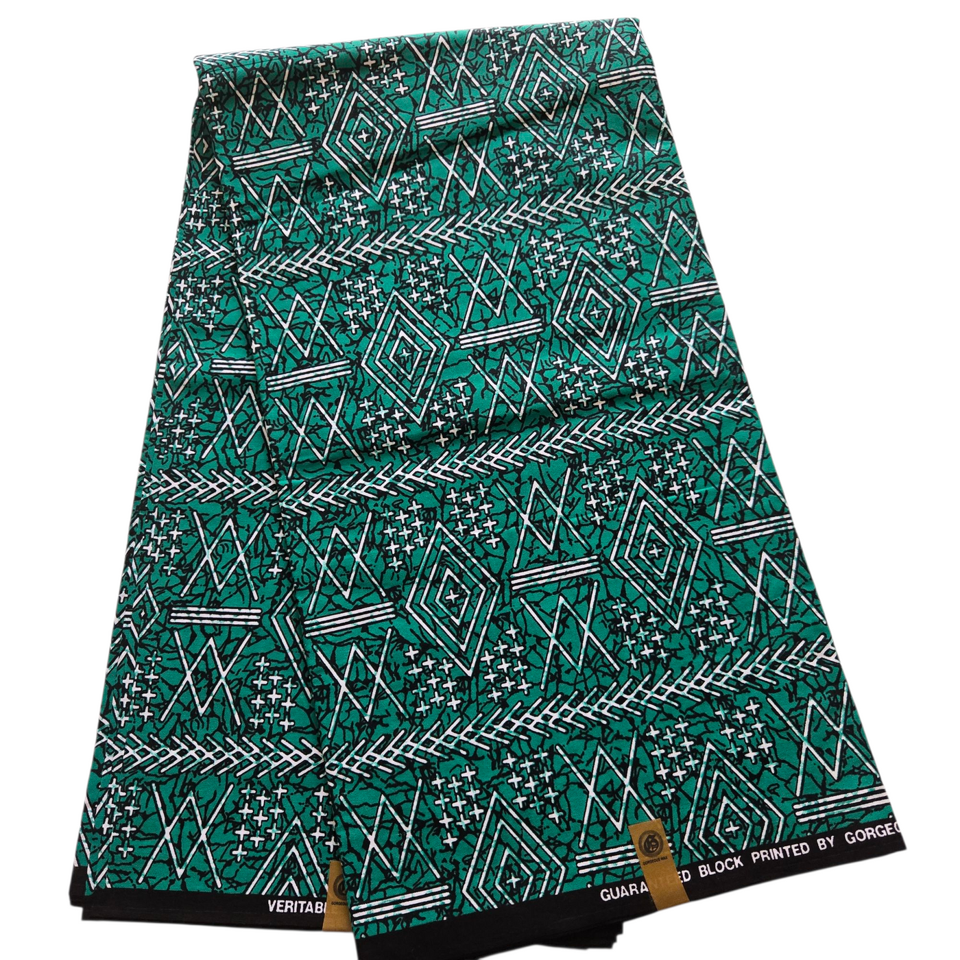 Teal, Black and White Ankara Fabric, 100% Cotton Fabric AF427