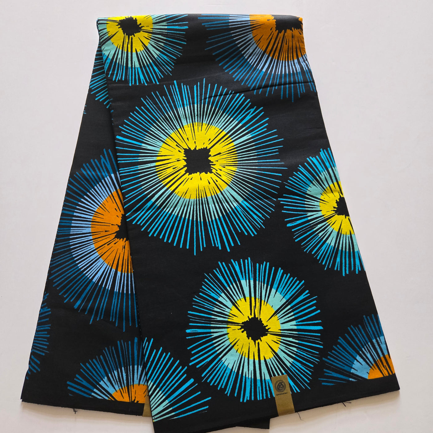 Black and Teal  Ankara Fabric, African Print Fabric, 100% Cotton Fabric AF430