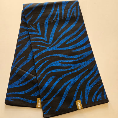 Blue and Black Swirl Ankara Fabric, 100% Cotton Fabric AF439