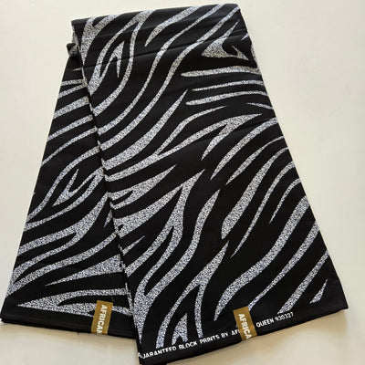Black and Gray Swirl Ankara Fabric, 100% Cotton Fabric AF443