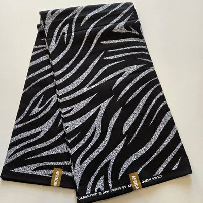 Black and Gray Swirl Ankara Fabric, 100% Cotton Fabric AF443