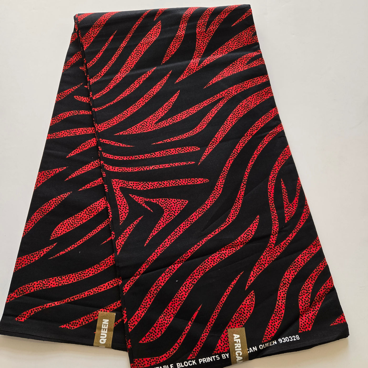 Black and Red Stripped Ankara Fabric, 100% Cotton Fabric AF444