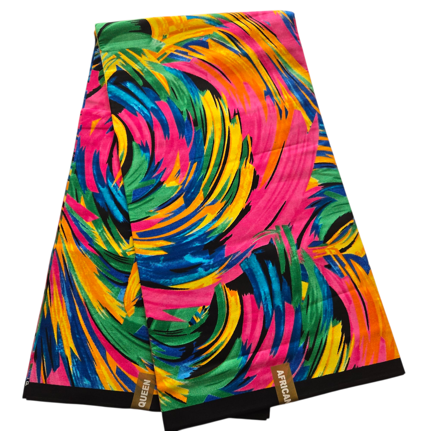 Blue, Yellow and Pink Multicolor Swirl Ankara Fabric, 100% Cotton Fabric AF446