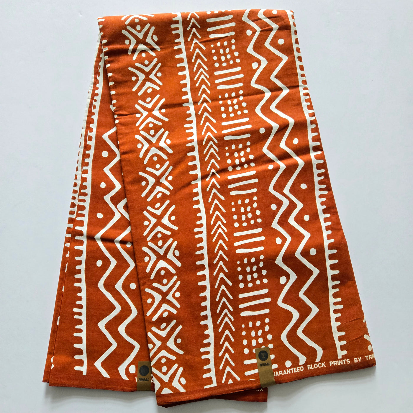 Burnt Orange, Gold and White Ankara Fabric, 100% Cotton Fabric AF453
