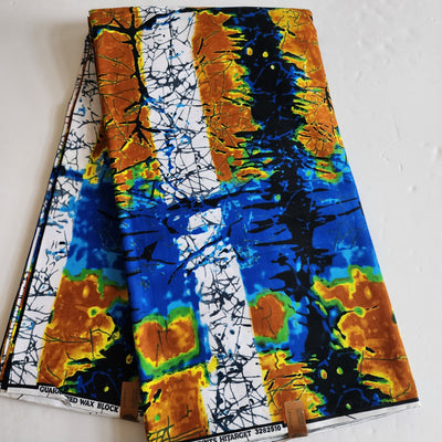 Blue Tie-dye Ankara Fabric, 100% Cotton Fabric AF459