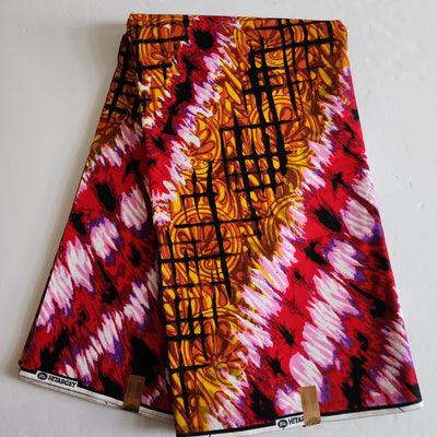 Pink Tie-dye Ankara Fabric, 100% Cotton Fabric AF458