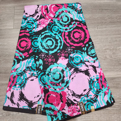 Teal and Pink Ankara Fabric, 100% Cotton Fabric