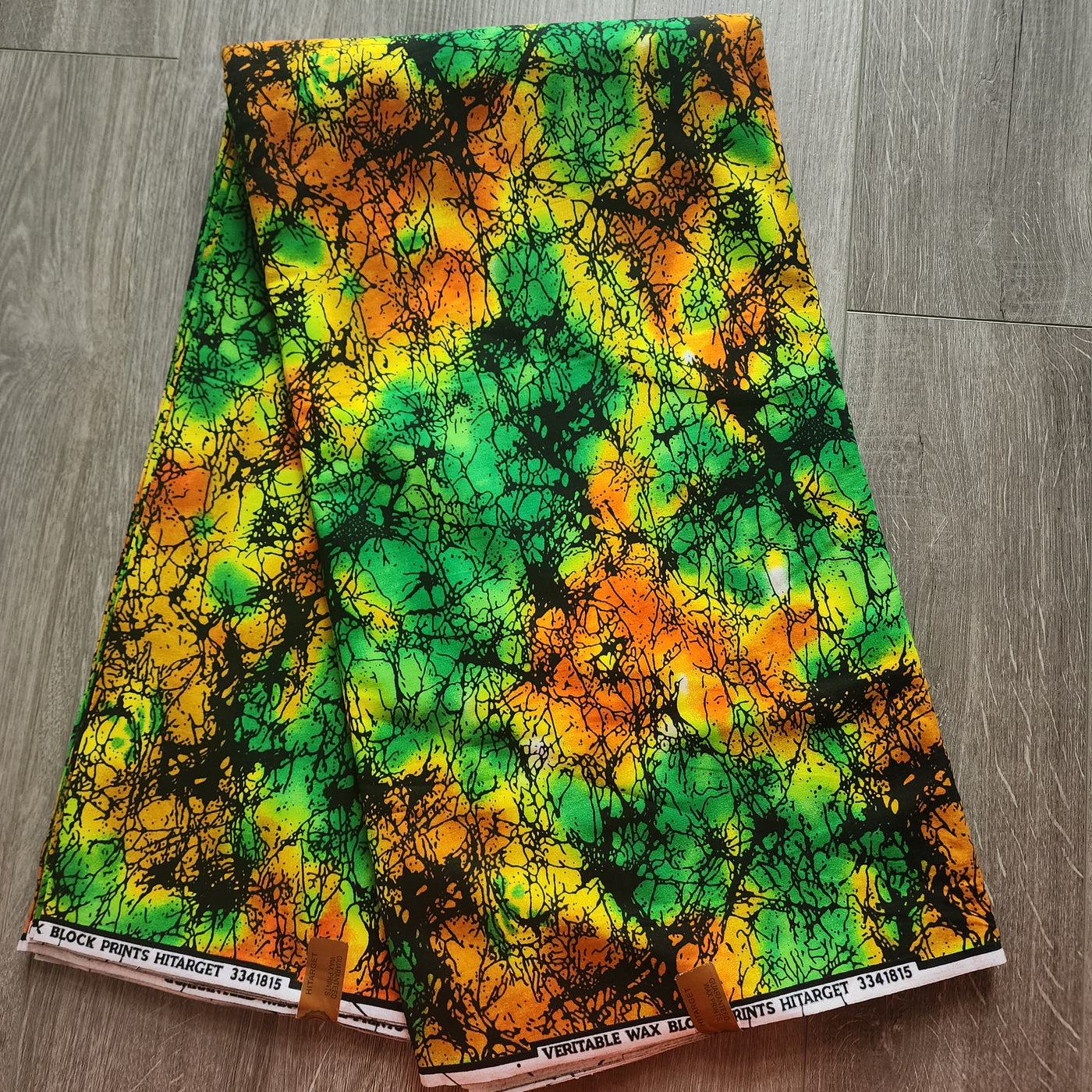 Green and Orange Ankara Fabric, African Print Fabric, 100% Cotton Fabric AF465