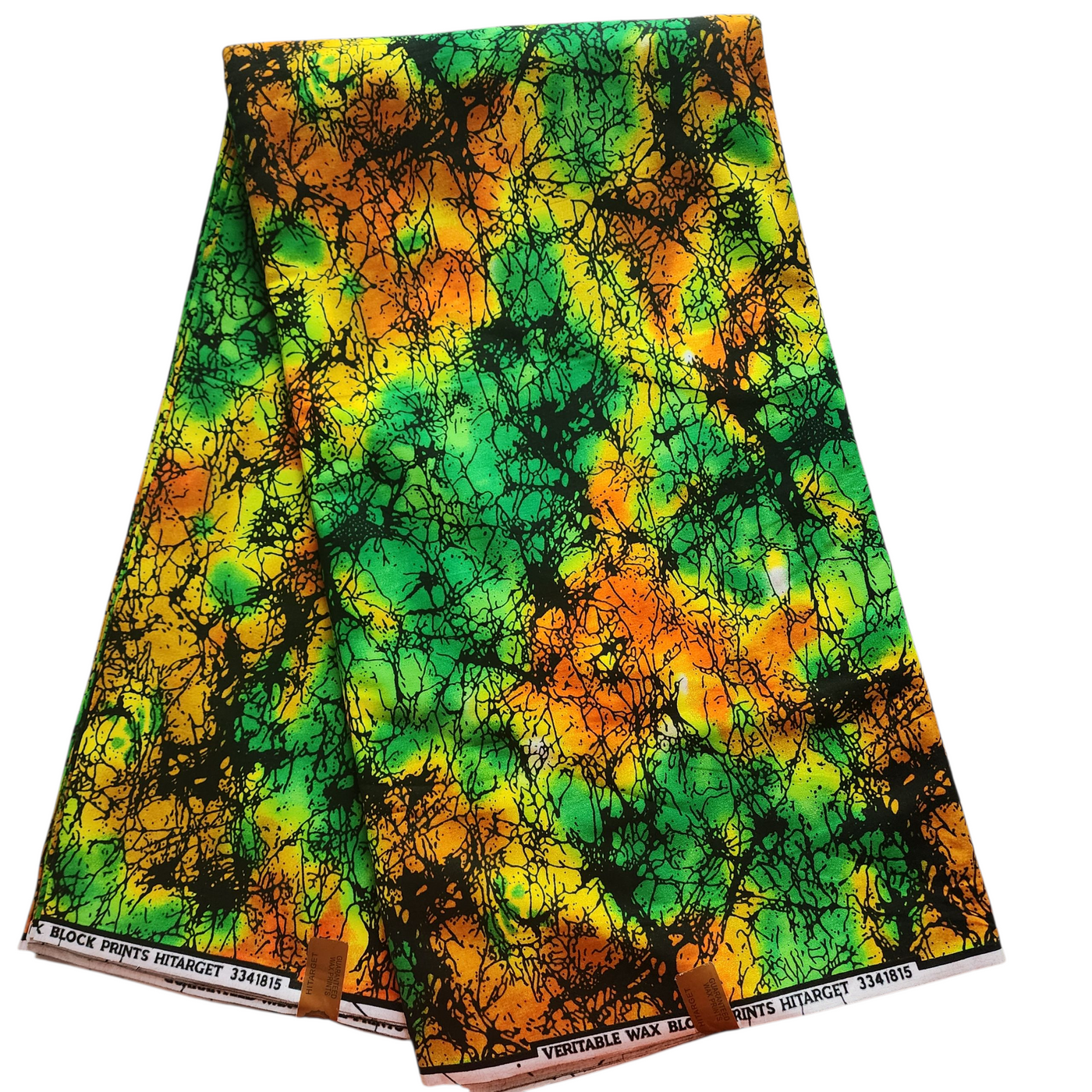 Green and Orange Ankara Fabric, African Print Fabric, 100% Cotton Fabric AF465