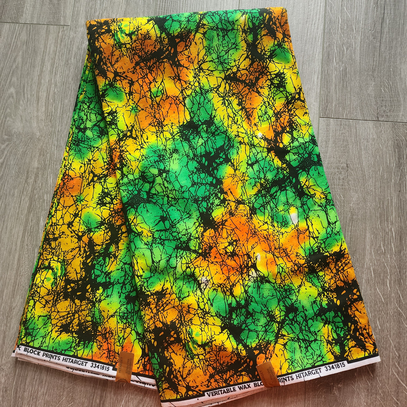 Green and Orange Ankara Fabric, African Print Fabric, 100% Cotton Fabric AF465