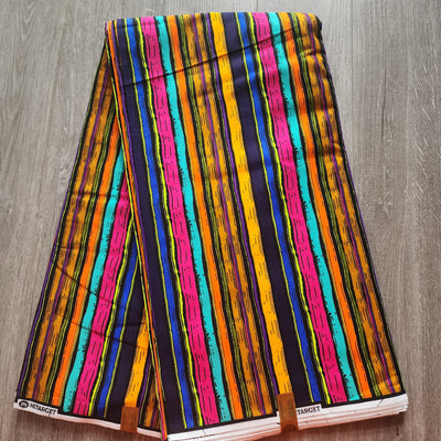 Yellow, Blue and Pink Ankara Fabric, African Print Fabric, 100% Cotton Fabric AF466