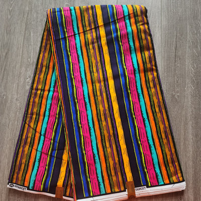Yellow, Blue and Pink Ankara Fabric, African Print Fabric, 100% Cotton Fabric AF466