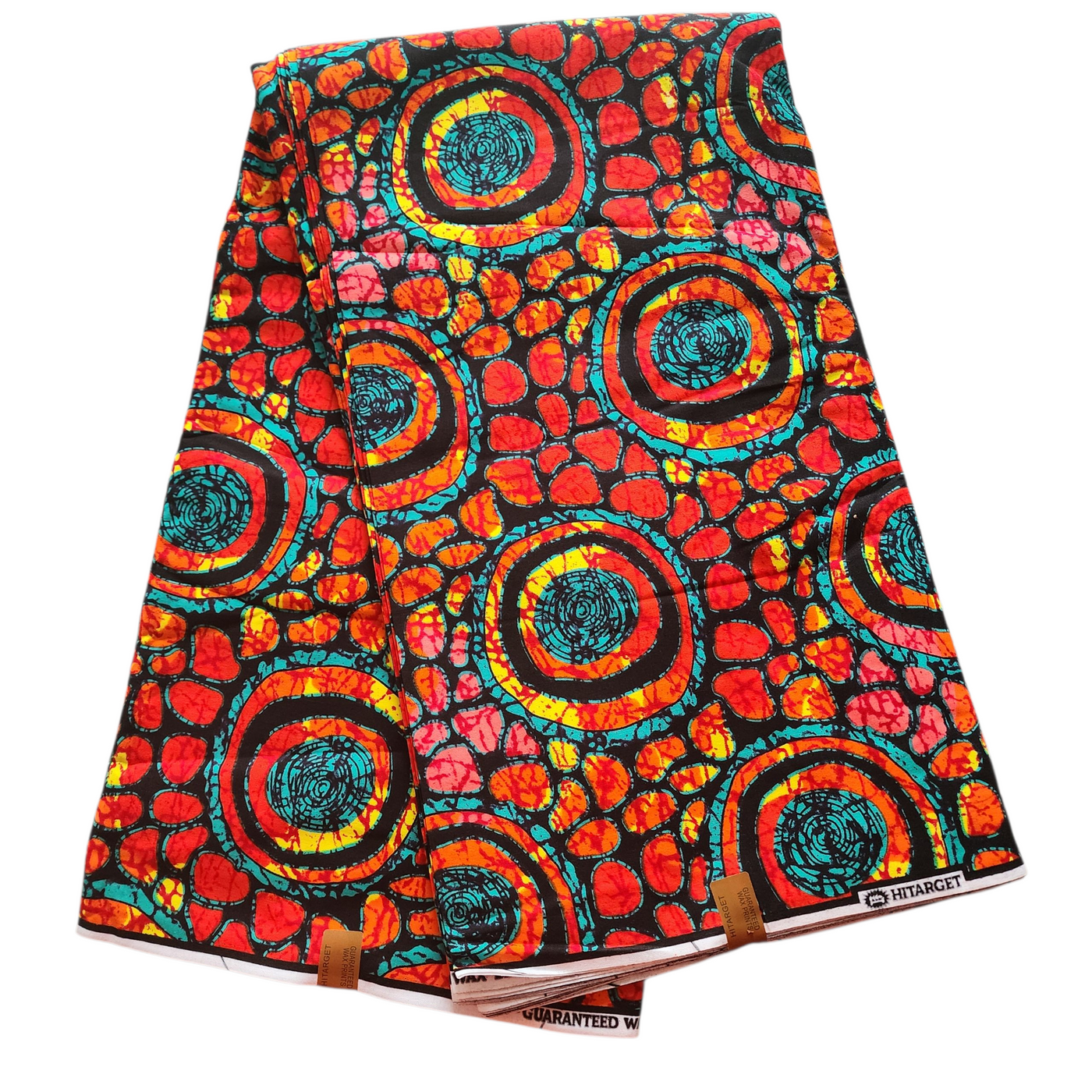 Orange and Teal Ankara Fabric, African Print Fabric, 100% Cotton Fabric AF467