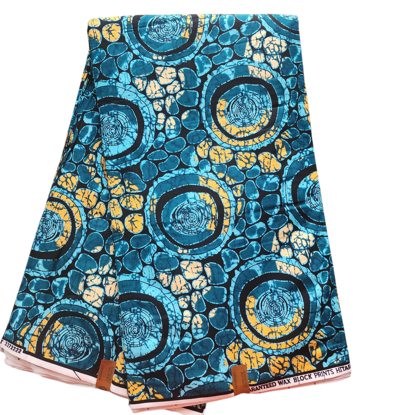 Teal and Black Ankara Fabric, African Print Fabric, 100% Cotton Fabric AF468