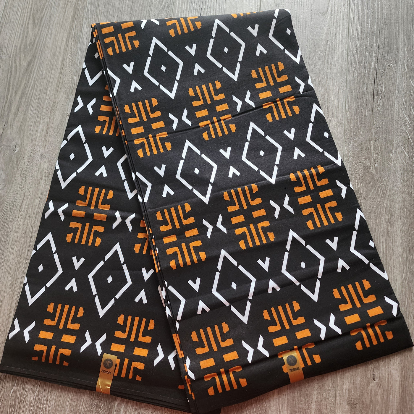 Black, Gold and White Tribal Ankara Fabric, 100% Cotton Fabric AF463