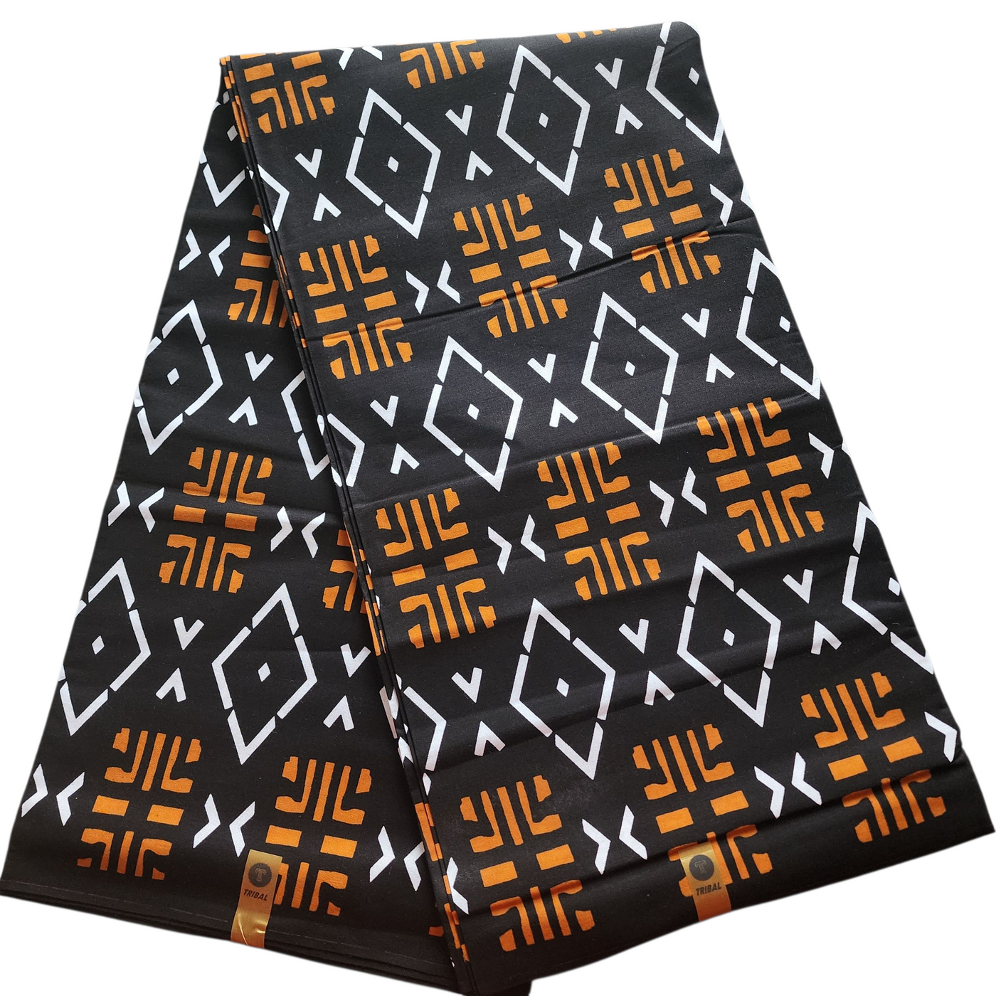 Black, Gold and White Tribal Ankara Fabric, 100% Cotton Fabric AF463