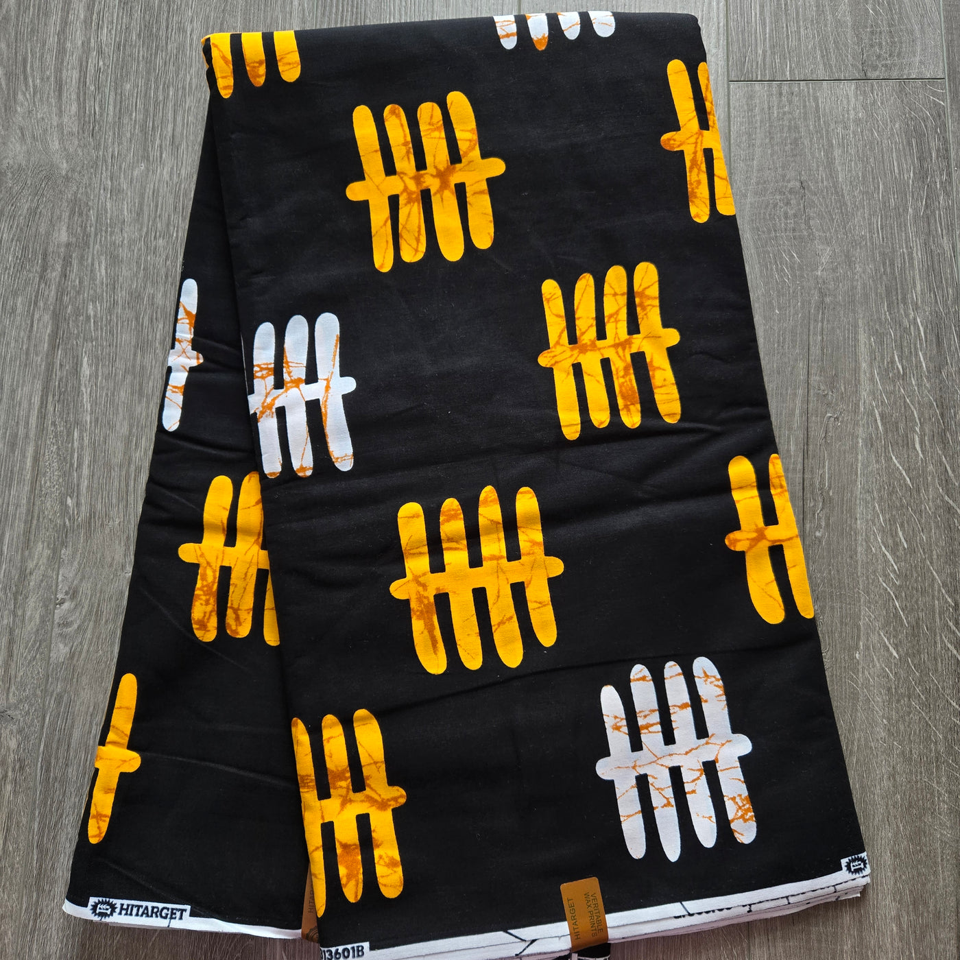 Black, Gold and White Ankara Fabric, African Print Fabric, 100% Cotton Fabric AF469