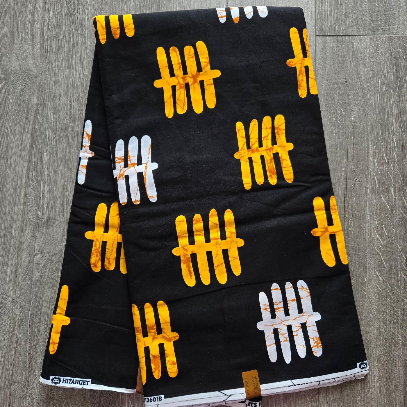 Black, Gold and White Ankara Fabric, African Print Fabric, 100% Cotton Fabric AF469
