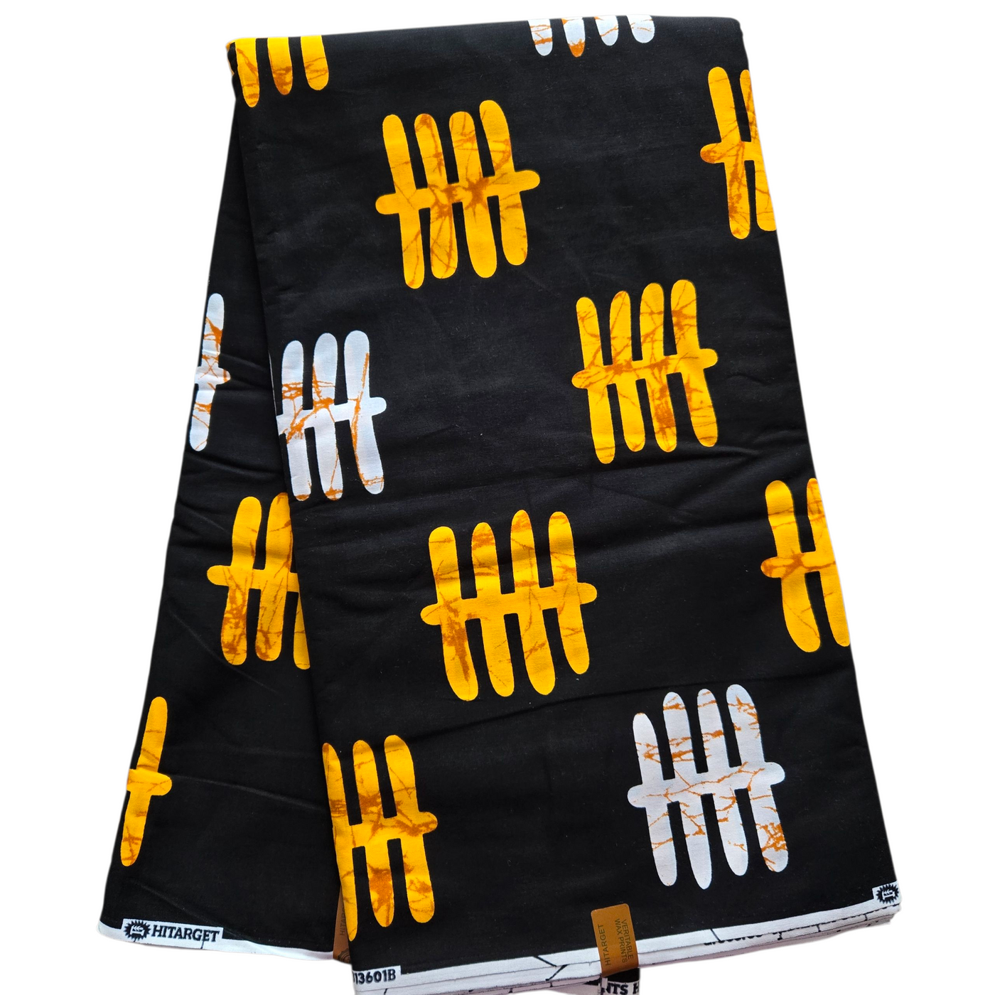 Black, Gold and White Ankara Fabric, African Print Fabric, 100% Cotton Fabric AF469