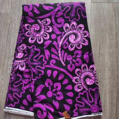 Purple and Black Ankara Fabric, African Print Fabric, 100% Cotton Fabric AF473
