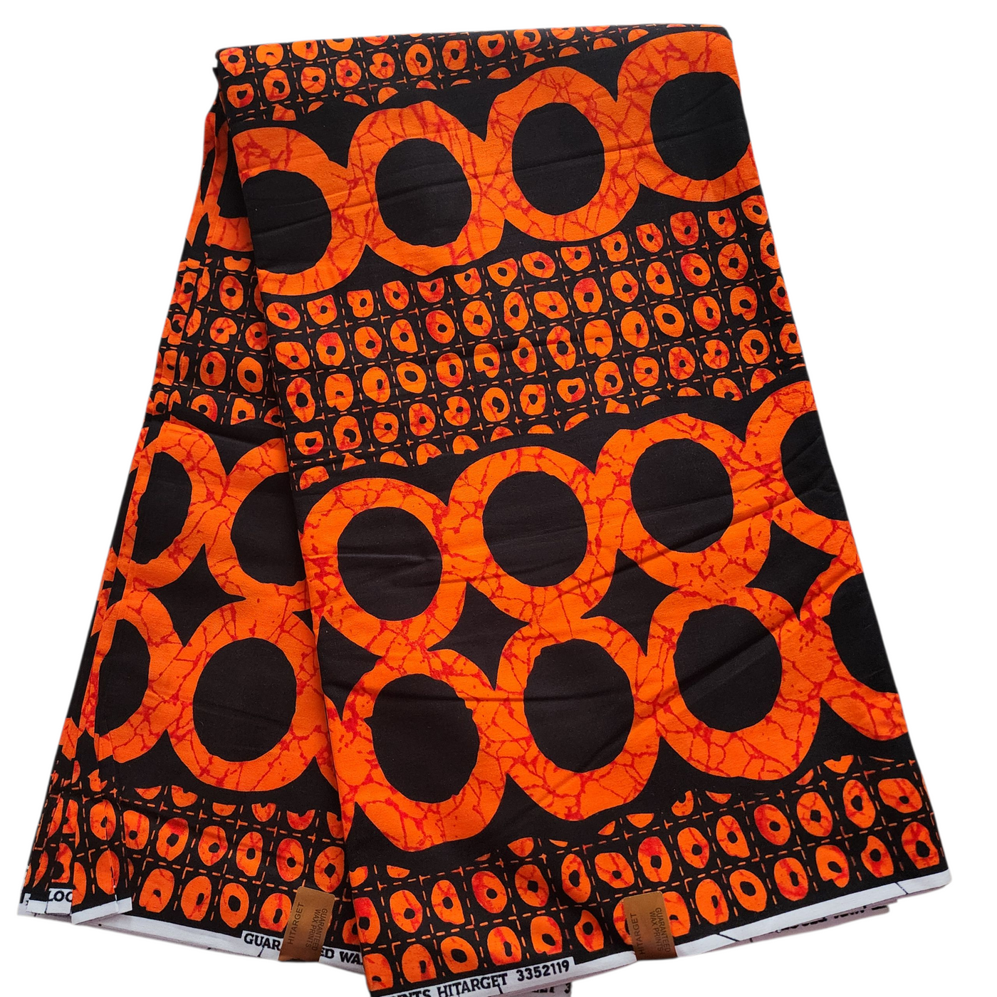 Orange and Black Ankara Fabric, African Print Fabric, 100% Cotton Fabric AF476