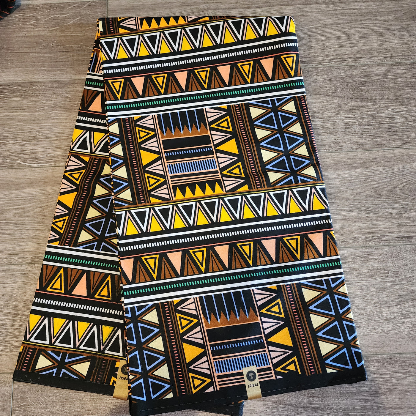 Black, Gold and White Tribal Ankara Fabric, 100% Cotton Fabric AF463