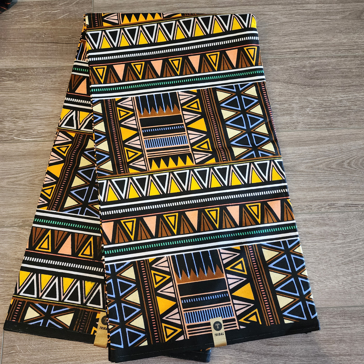 Black, Gold and White Tribal Ankara Fabric, 100% Cotton Fabric AF463