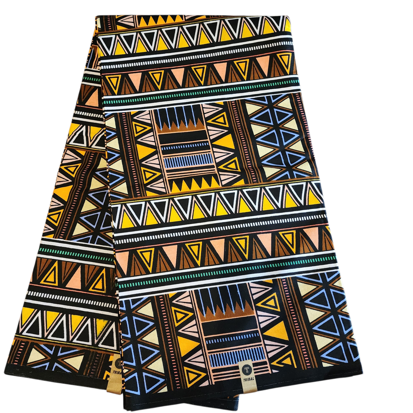 Black, Gold and White Tribal Ankara Fabric, 100% Cotton Fabric AF463