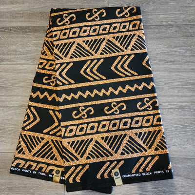 Black and Brown Tribal Ankara Fabric, 100% Cotton Fabric AF463