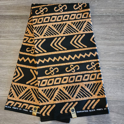 Black and Brown Tribal Ankara Fabric, 100% Cotton Fabric AF463