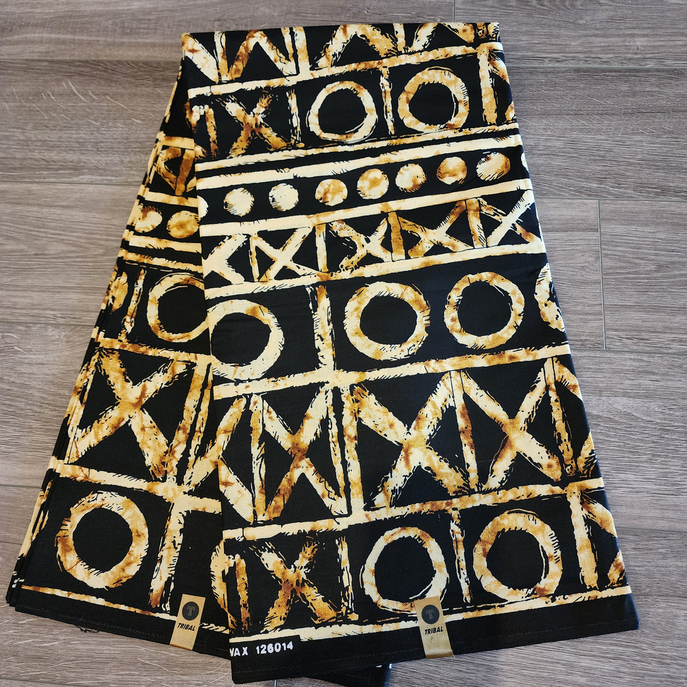Black and Beige Tribal Ankara Fabric, 100% Cotton Fabric AF463
