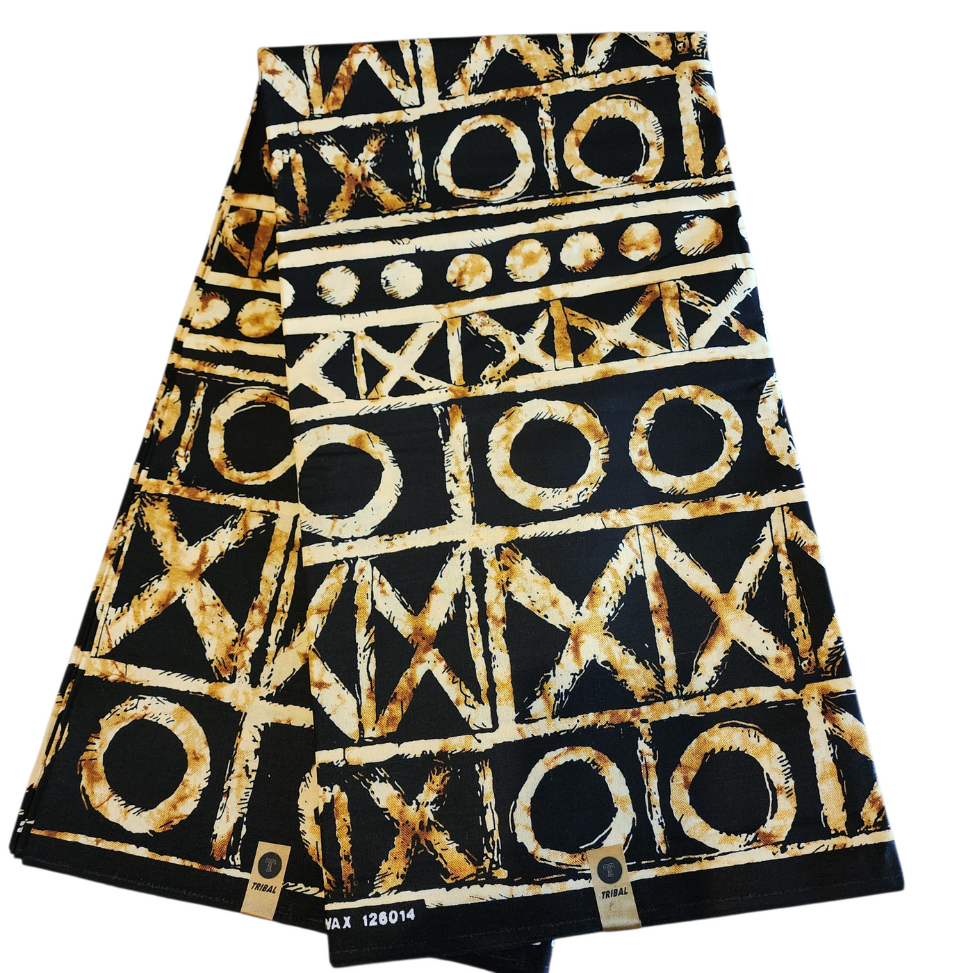 Black and Beige Tribal Ankara Fabric, 100% Cotton Fabric AF463