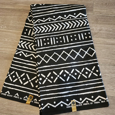 Black and White Tribal Ankara Fabric, Black and White African Print Fabric, Monochrome Fabric, 100% Cotton Fabric, AF464