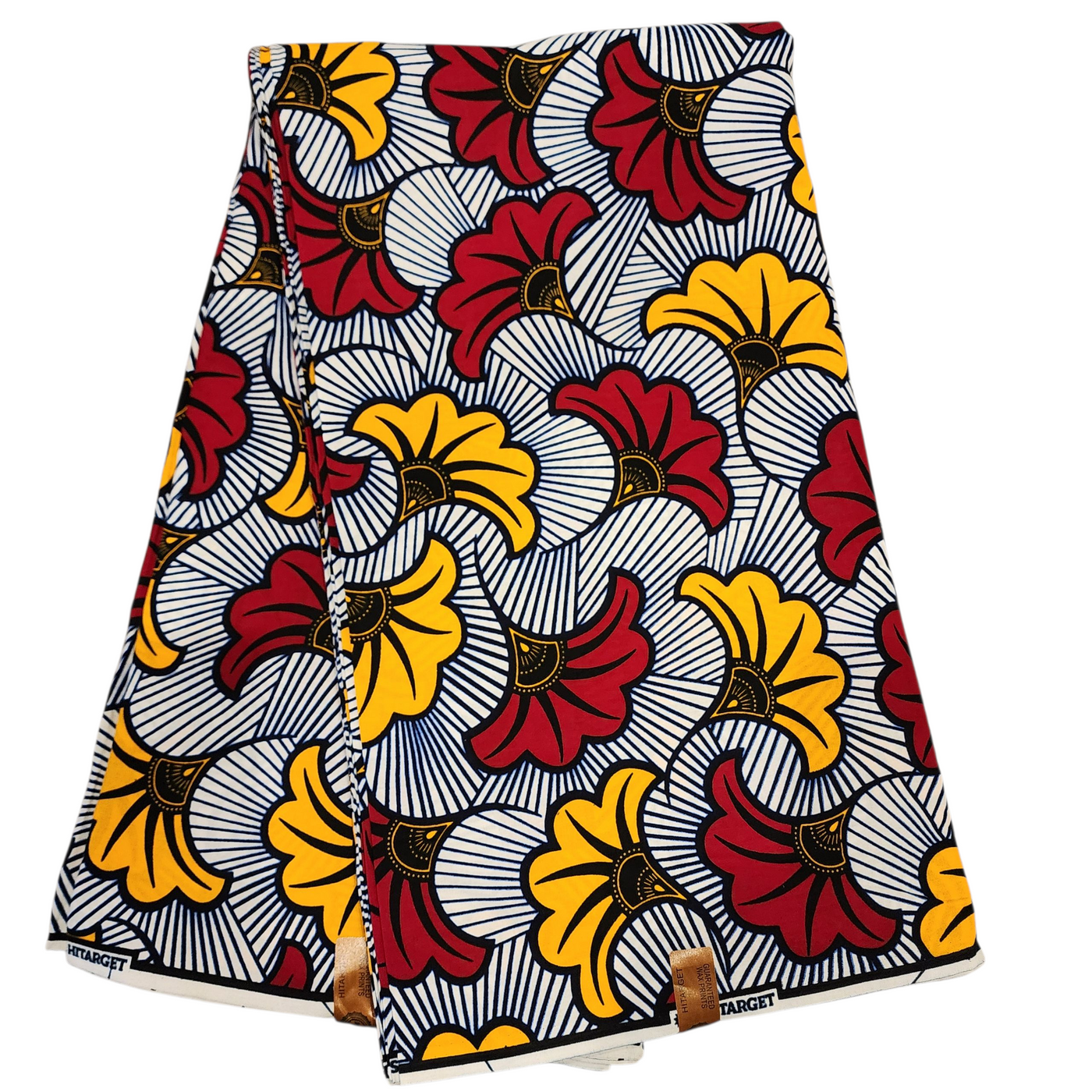 White, Red and Yellow Ankara Fabric, 100% Cotton Fabric AF478