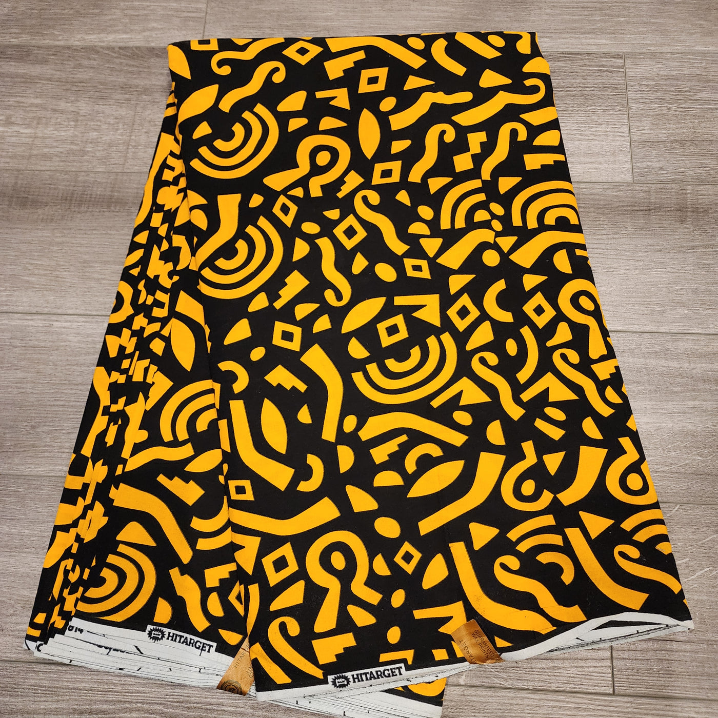 Black and Gold Ankara Fabric, 100% Cotton Fabric AF482