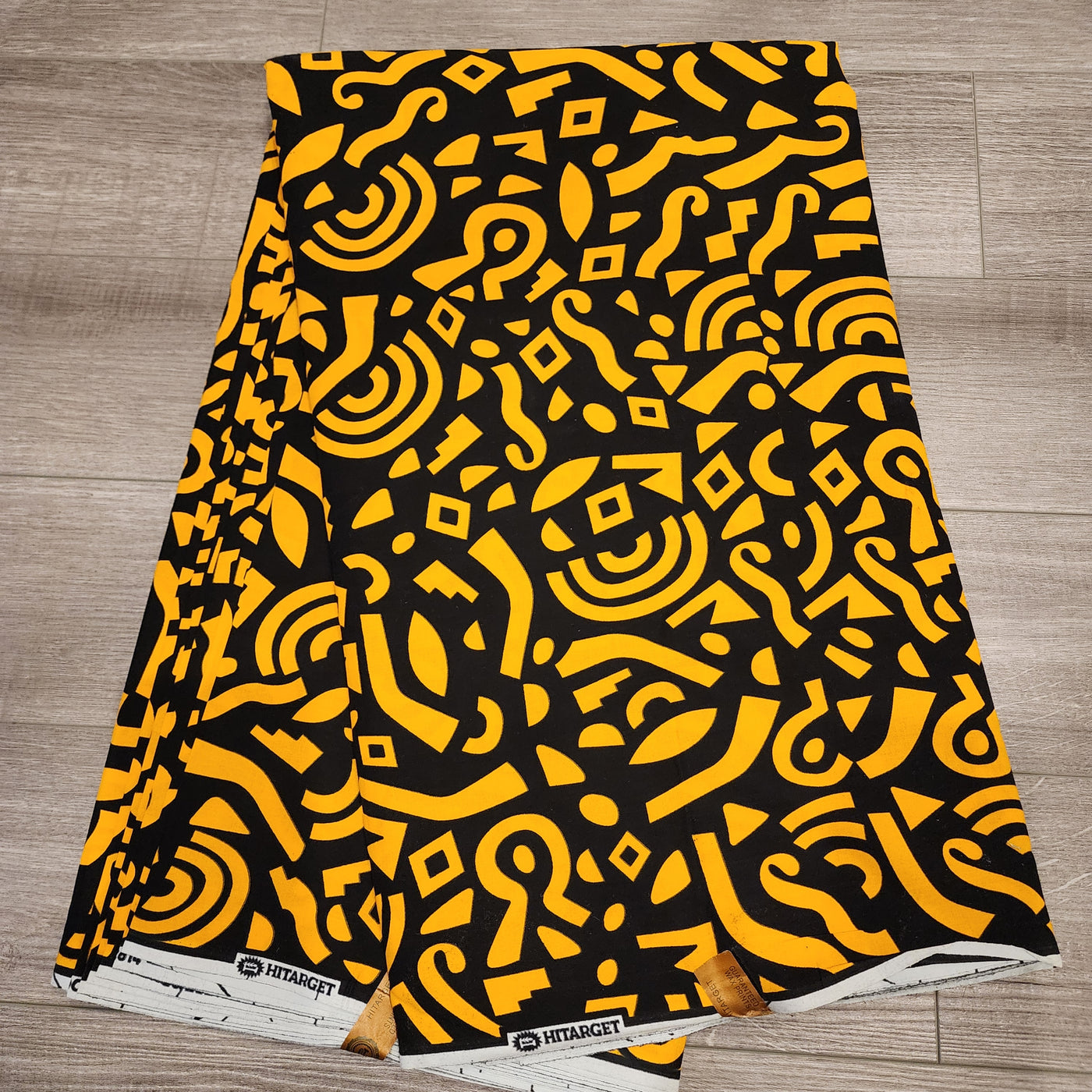 Black and Gold Ankara Fabric, 100% Cotton Fabric AF482