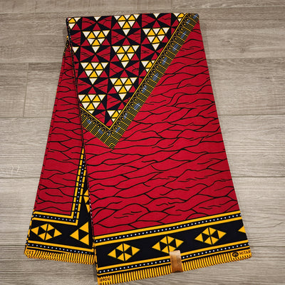 Red, Gold and Black Ankara Fabric, 100% Cotton Fabric AF480