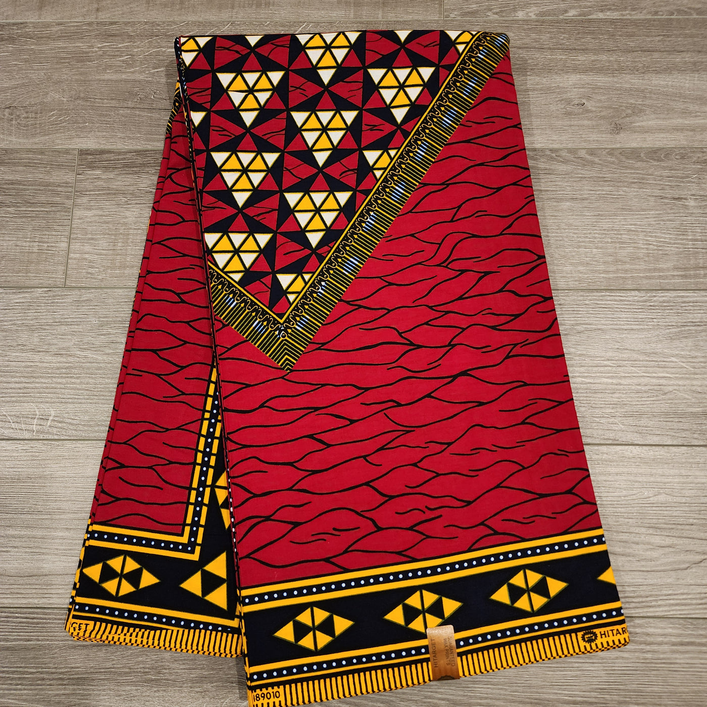 Red, Gold and Black Ankara Fabric, 100% Cotton Fabric AF480