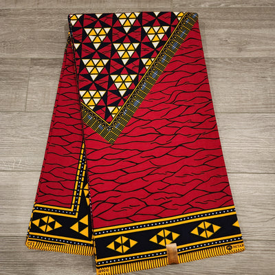 Red, Gold and Black Ankara Fabric, 100% Cotton Fabric AF480