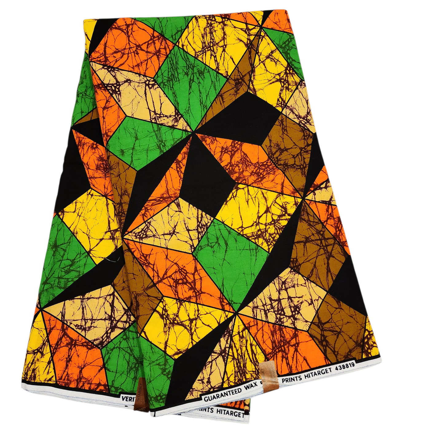 Yellow, Orange, Green and Black Ankara Fabric, 100% Cotton Fabric AF481