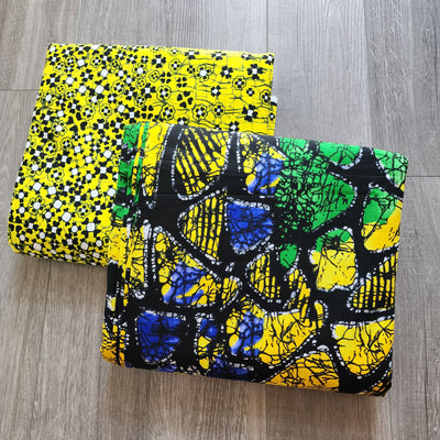 Mix and Match African Print Fabric, Ankara Fabric, 100% Cotton Fabric, Wax Print Fabric, Blue and White Fabric